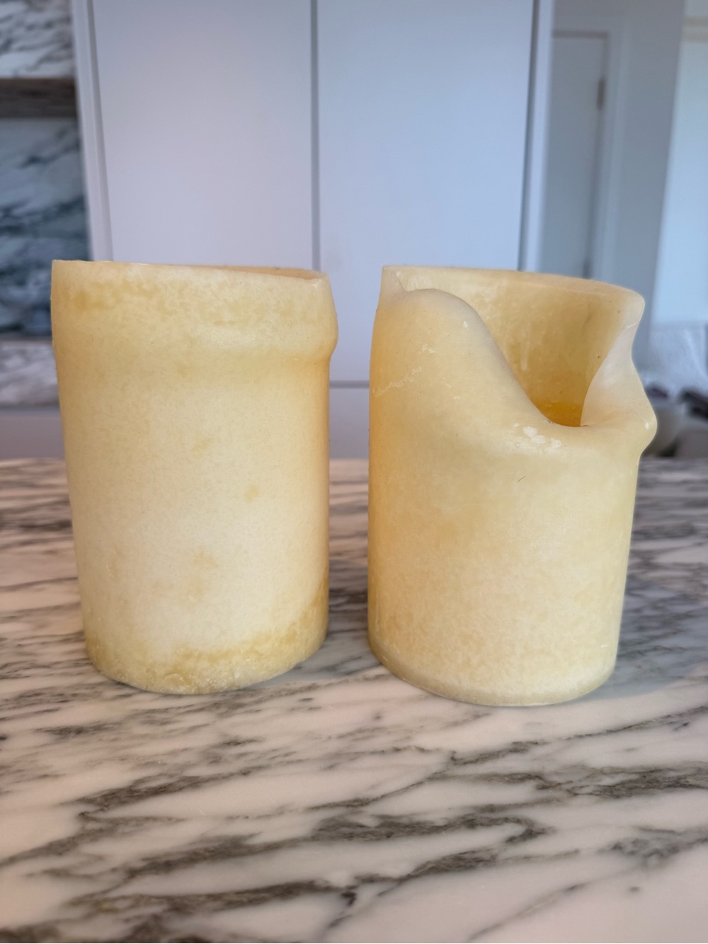 Pier1 Aspen Flower Candles – Set of 2 - 6 x 4 inches